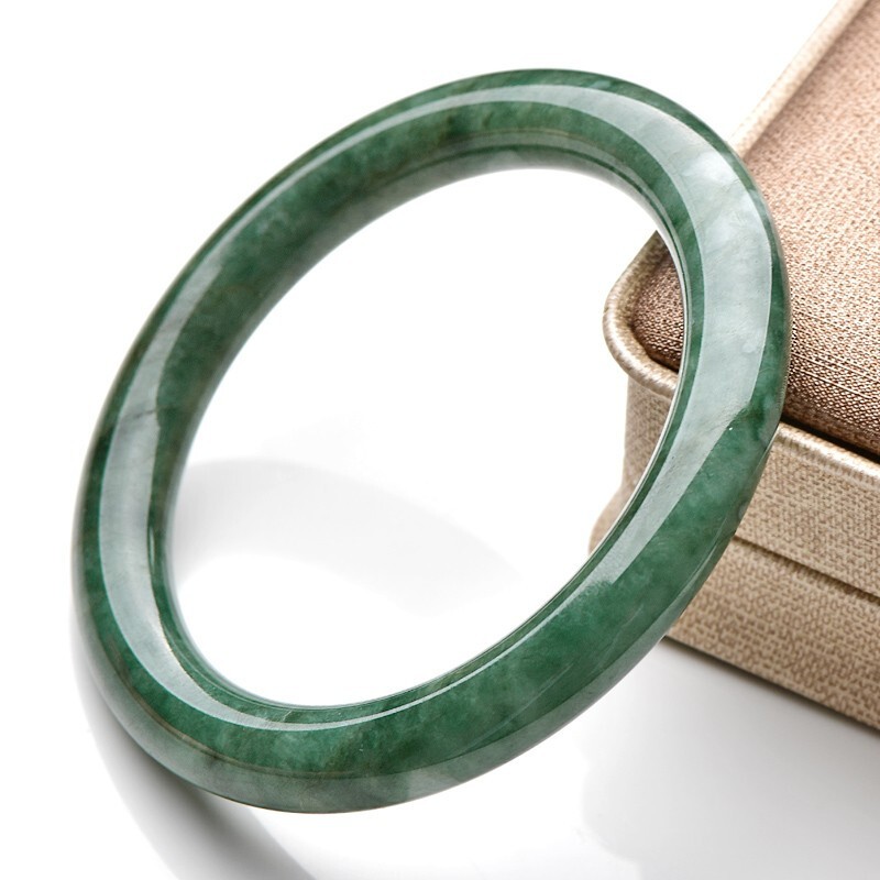 千载一玉 冰底油绿玉石玉镯子