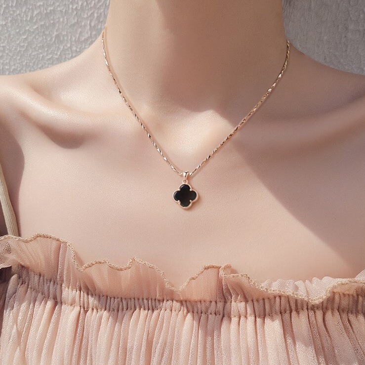 沫兰 S999银四叶草项链