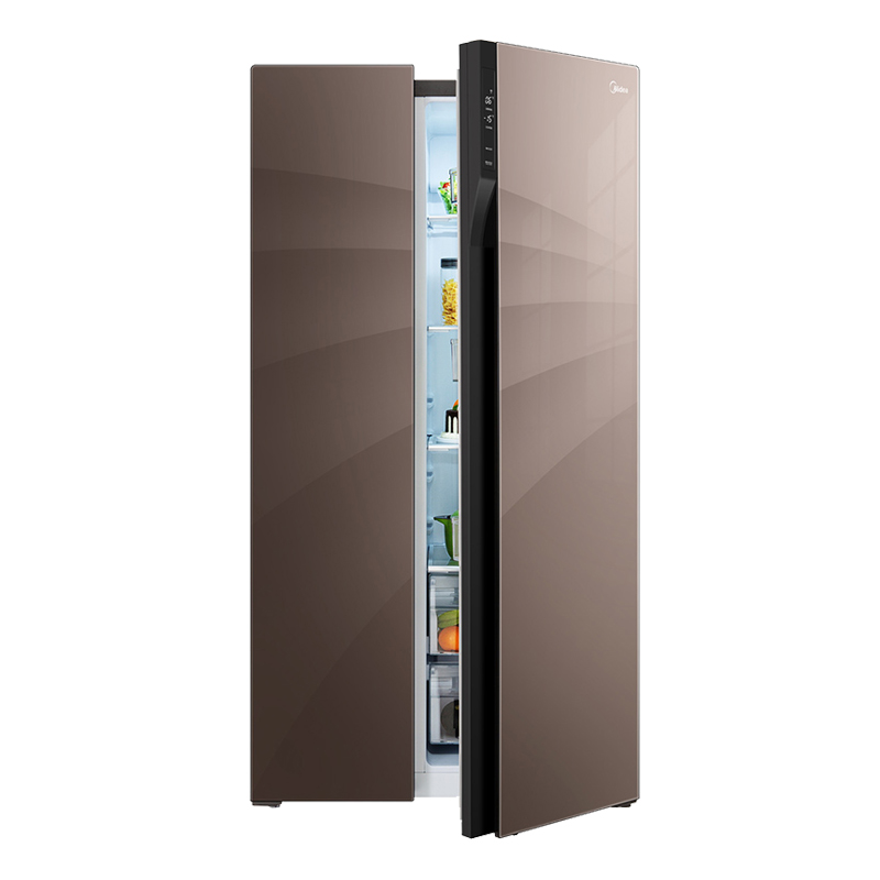 美的 防刮耐磨可触控对开门冰箱