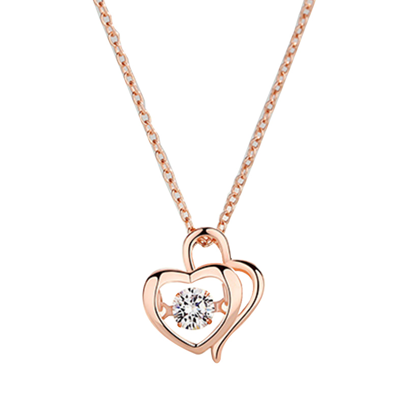 I&U 两心重叠 项链