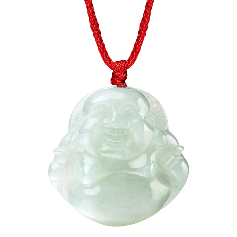 周大福 笑面佛公翡翠吊坠