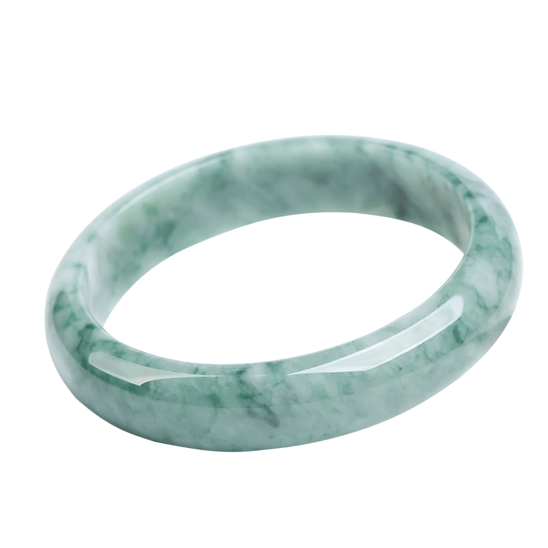 凤禧珠宝 双色带绿圆镯