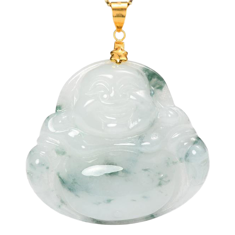 凤禧 飘花弥勒佛翡翠吊坠