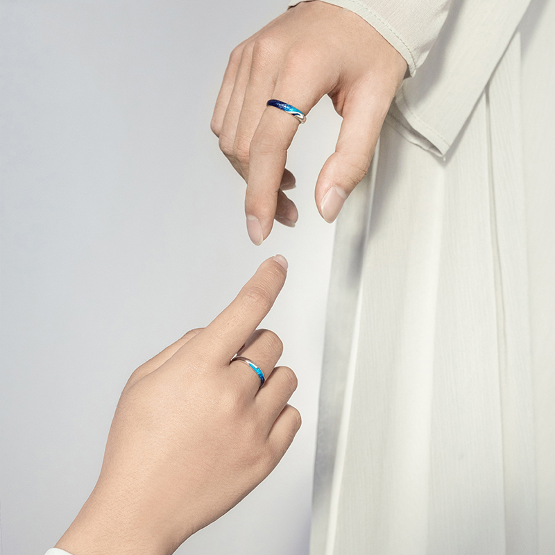 花芽 个性简约情侣戒指