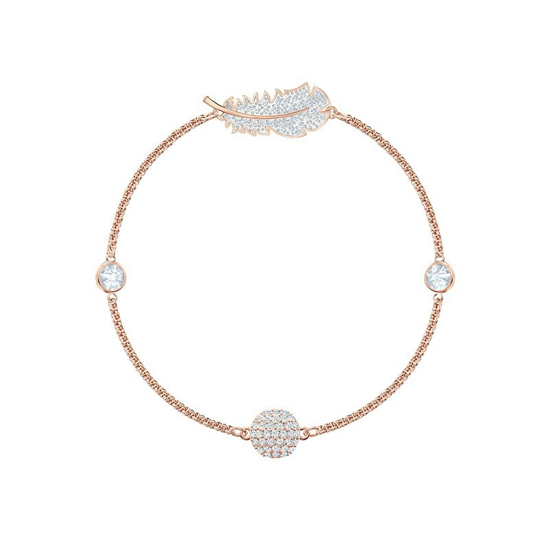 施华洛世奇羽毛造型细手链