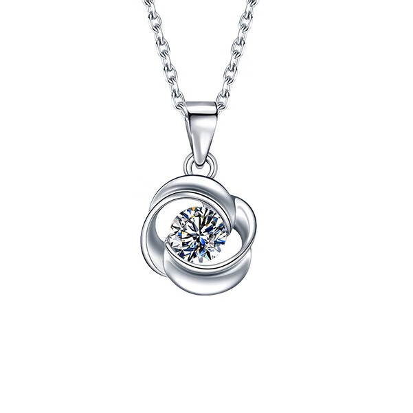 建禄 莫桑钻玫瑰项链