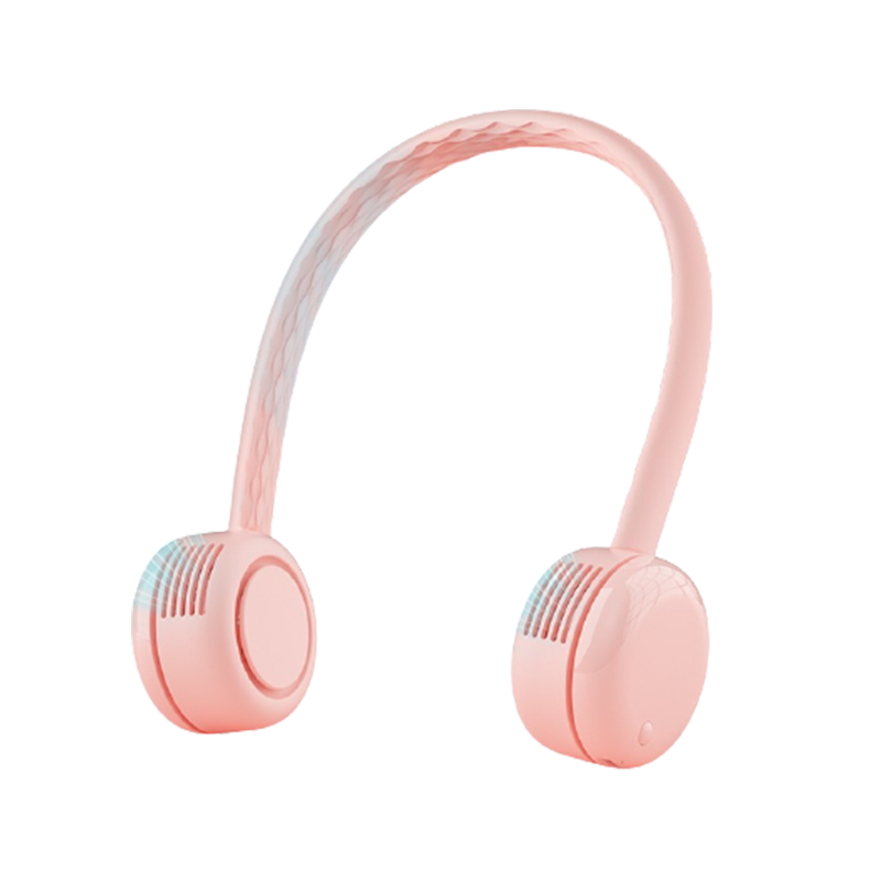 古姿 无叶粉色挂脖风扇