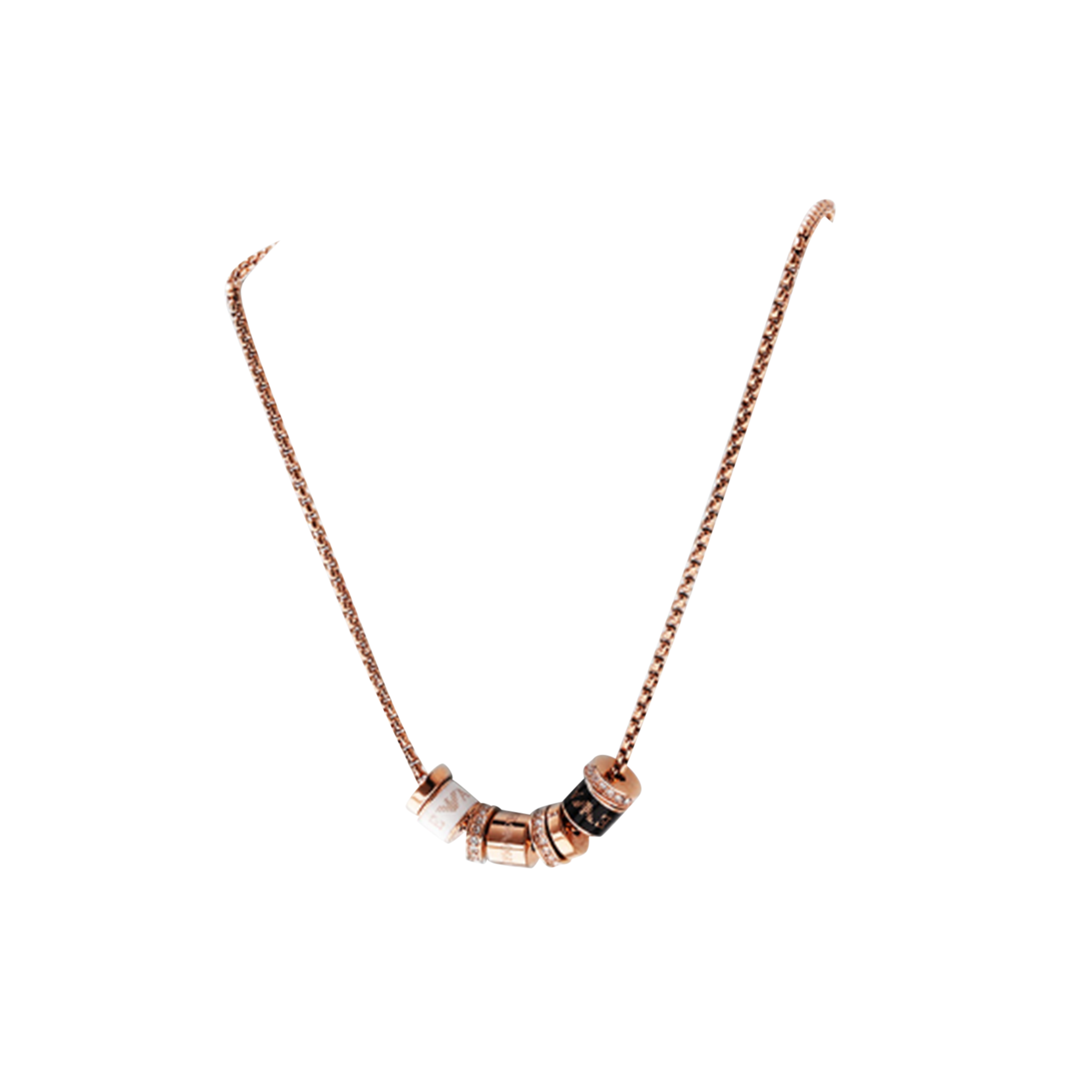 阿玛尼 玫瑰金色 项链