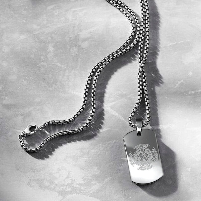 哈姆雷特 时尚钨金军牌吊坠项链