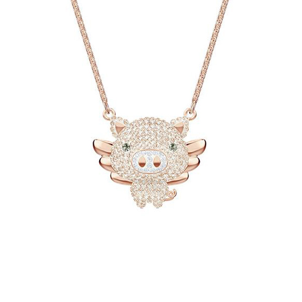 施华洛世奇 可爱飞小猪项链女