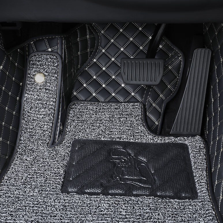 福腾黑灰丝圈汽车脚垫