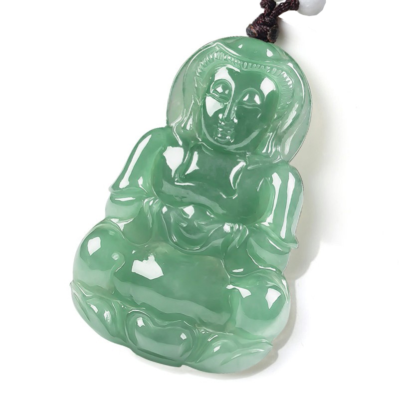 善缘泽 天然油青翡翠吊坠