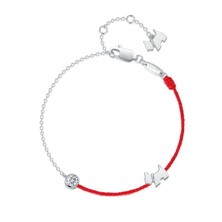 AGATHA 红绳带钻手链