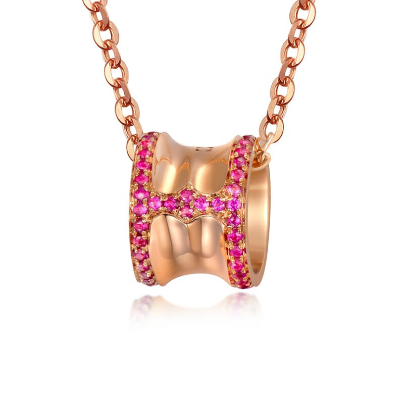 阿梵尼玫瑰金转运珠项链