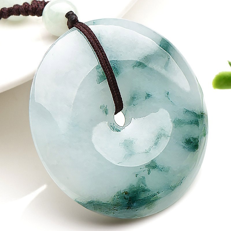 可玉可求 冰底翡翠平安扣 吊坠