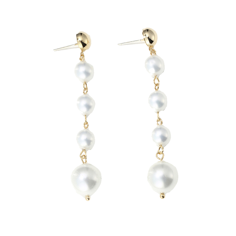 缔晶人造珍珠流苏耳饰