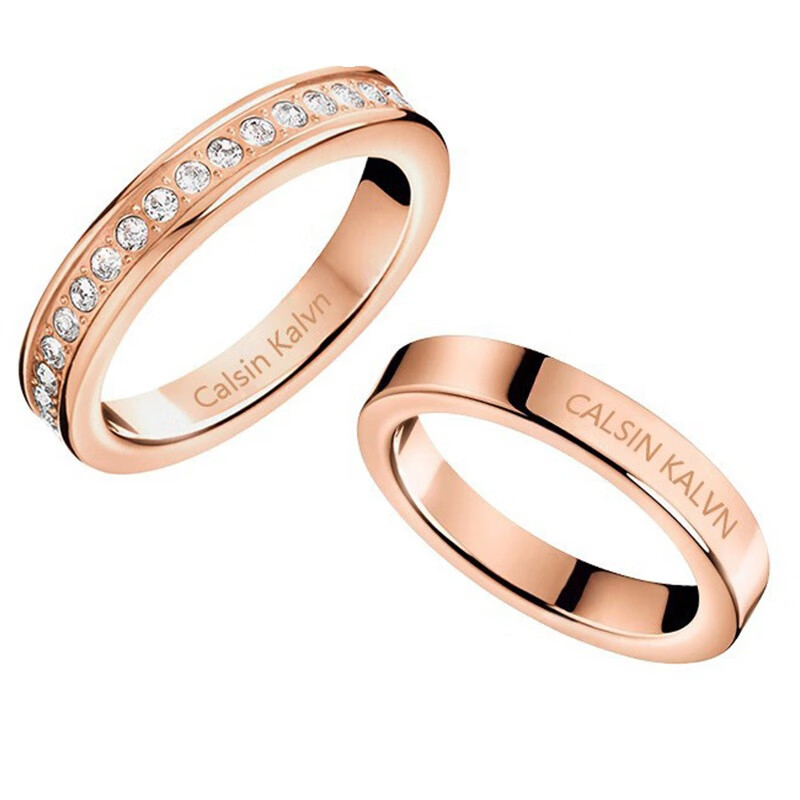 珂莱伊玫瑰金镶钻情侣戒指