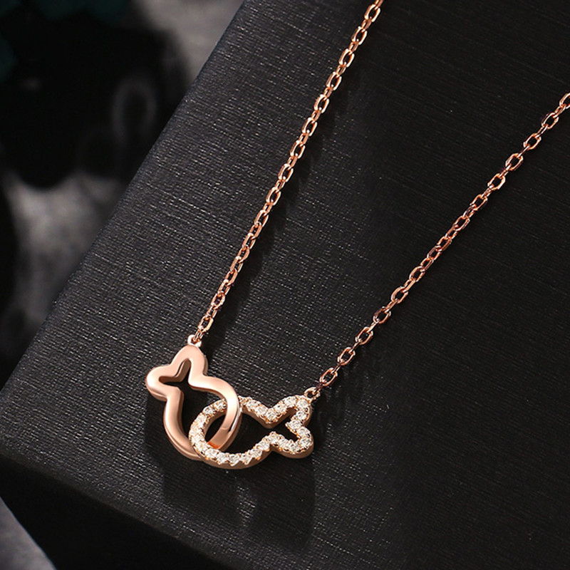 T400玫瑰金森系精美锁骨链