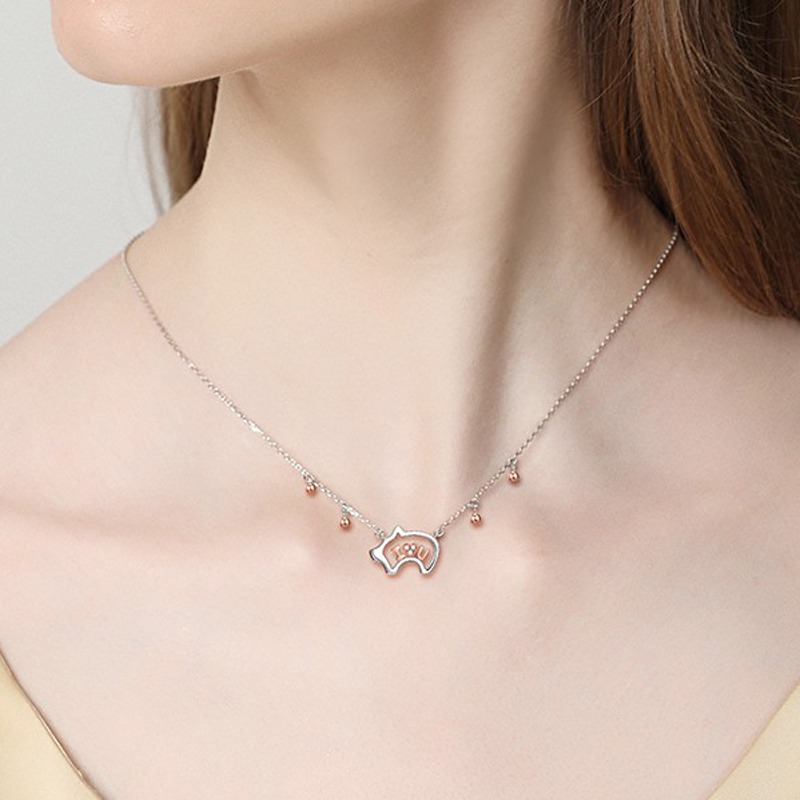 Mymiss小猪925银项链