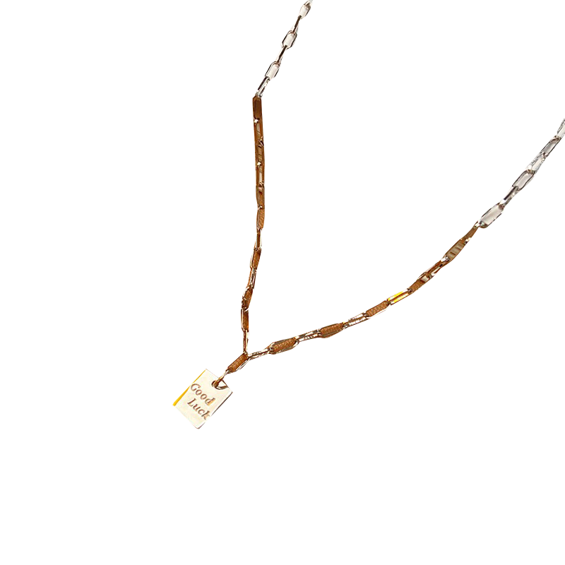 晓色 方牌字母 项链