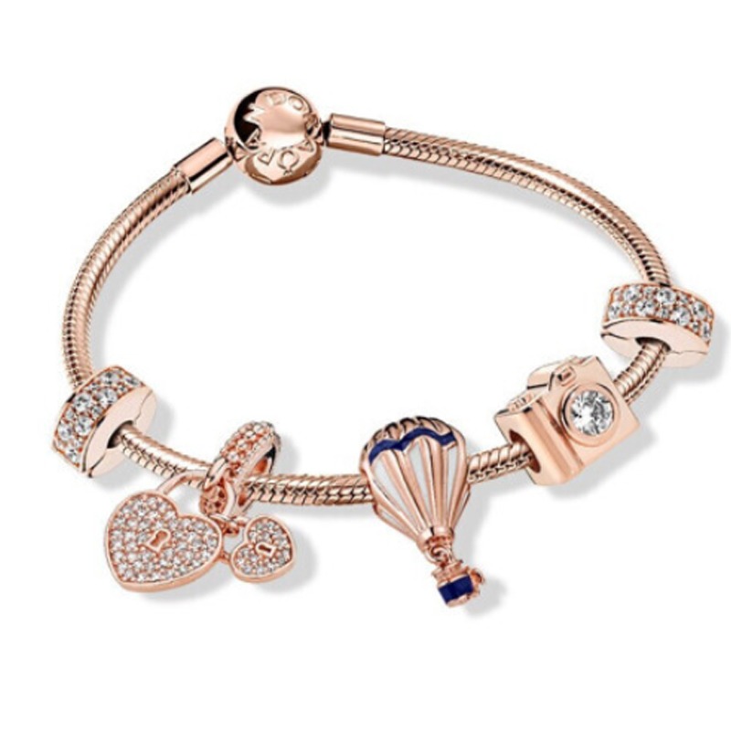 潘多拉玫瑰金色定格美好手链