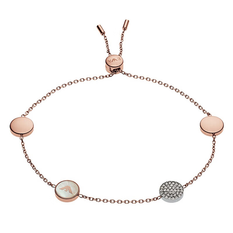 阿玛尼圆形贝母镶钻组合手链