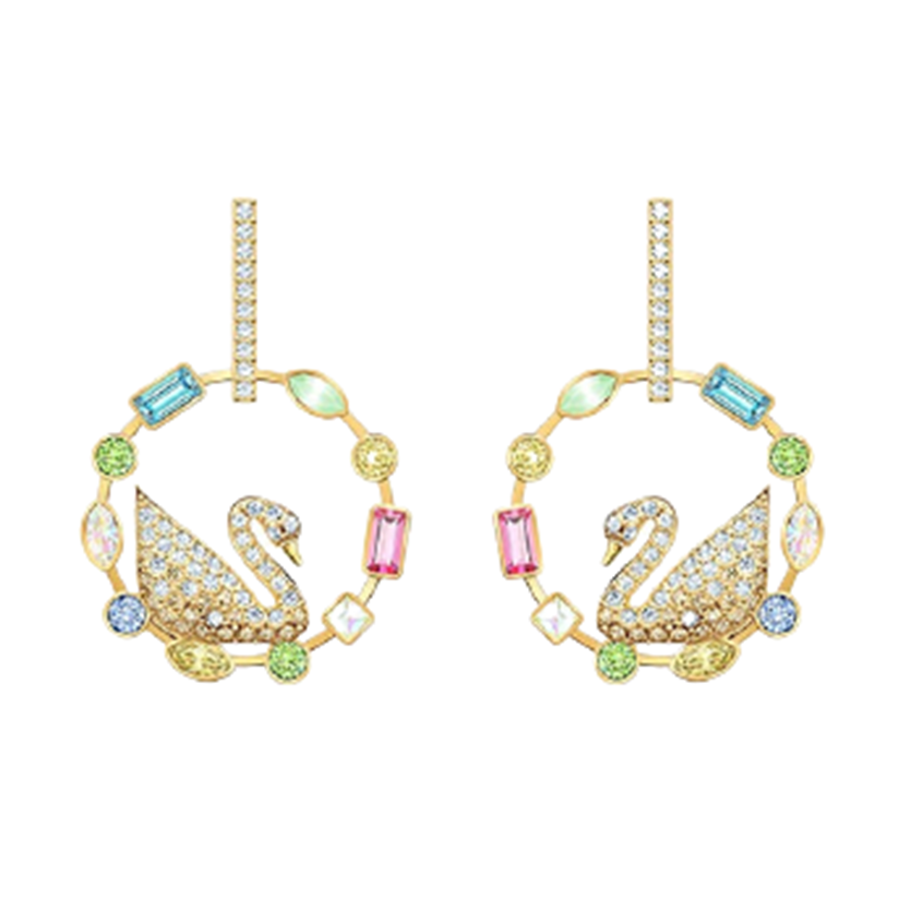 施华洛世奇 彩虹天鹅耳饰