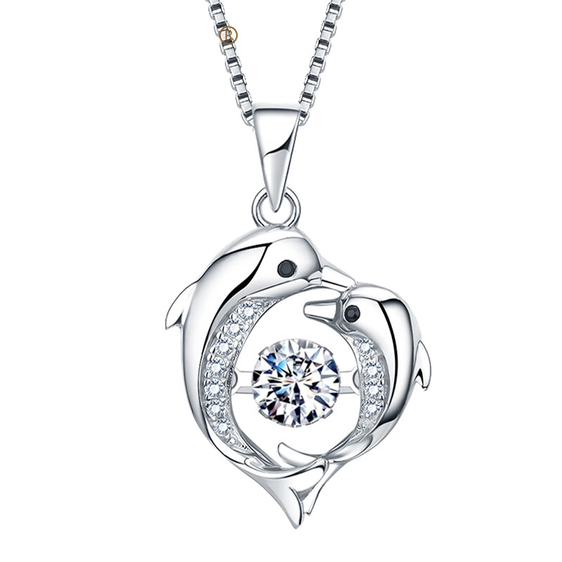 翠登 芯动悬浮镶嵌项链