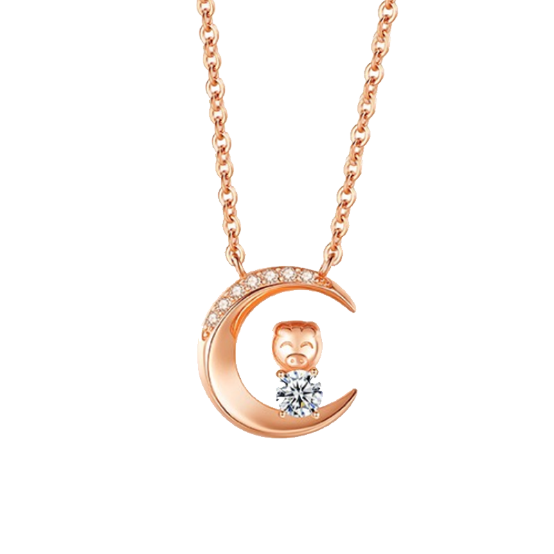 圣雅罗 星月小金猪 项链