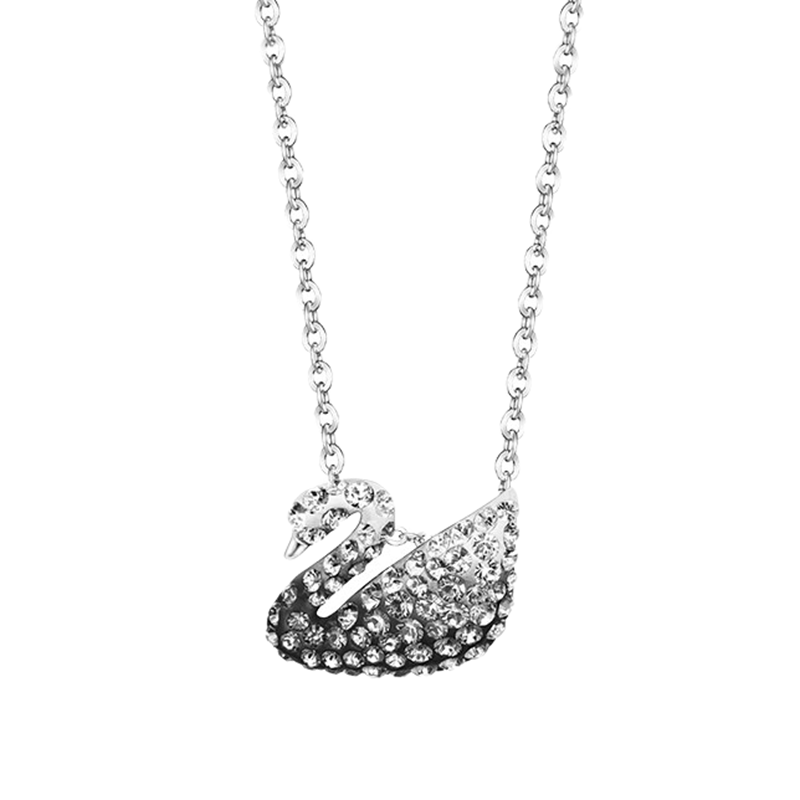 施华洛世奇黑白渐变天鹅项链