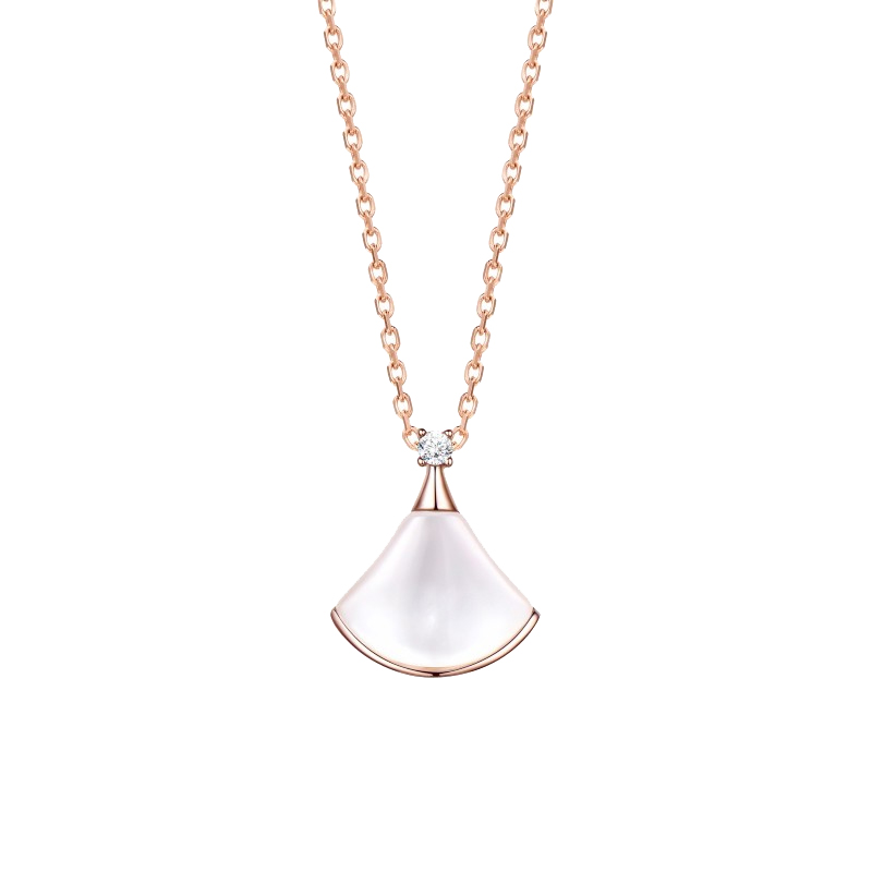 劳拉图白贝母镂空项链