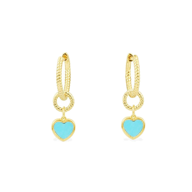 APM 蓝色爱心耳饰