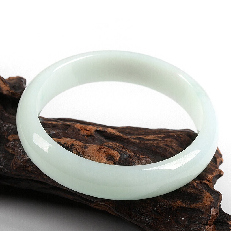 凤禧 纯色宽边 翡翠手镯