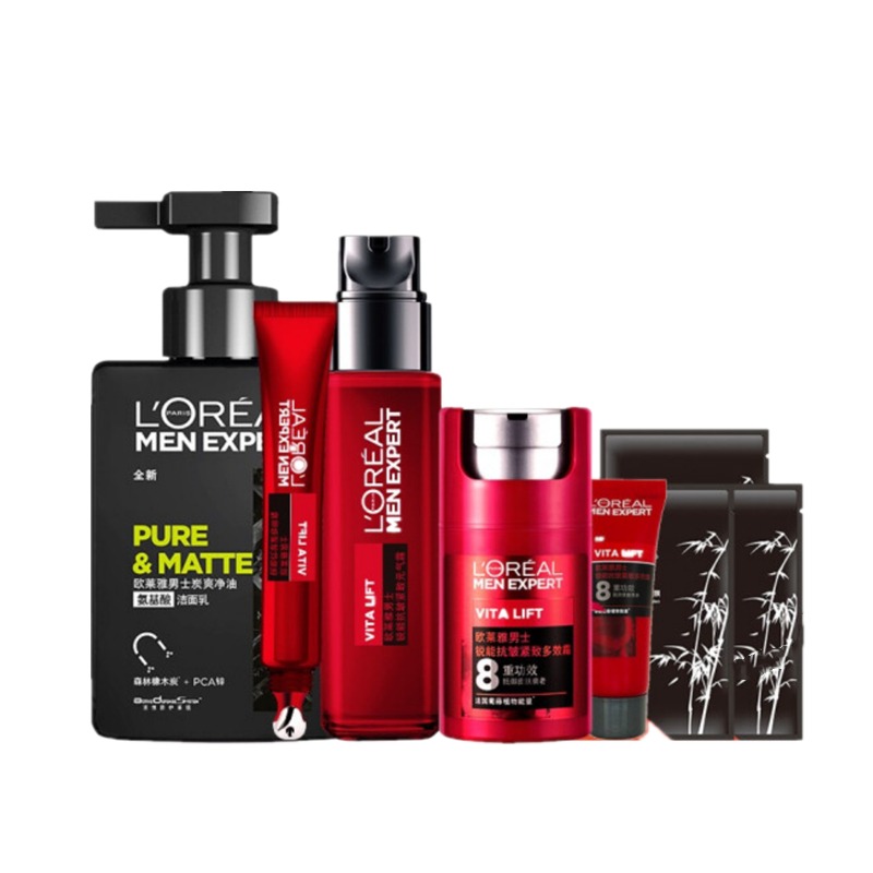 欧莱雅 酒红啫喱质地 护肤套装