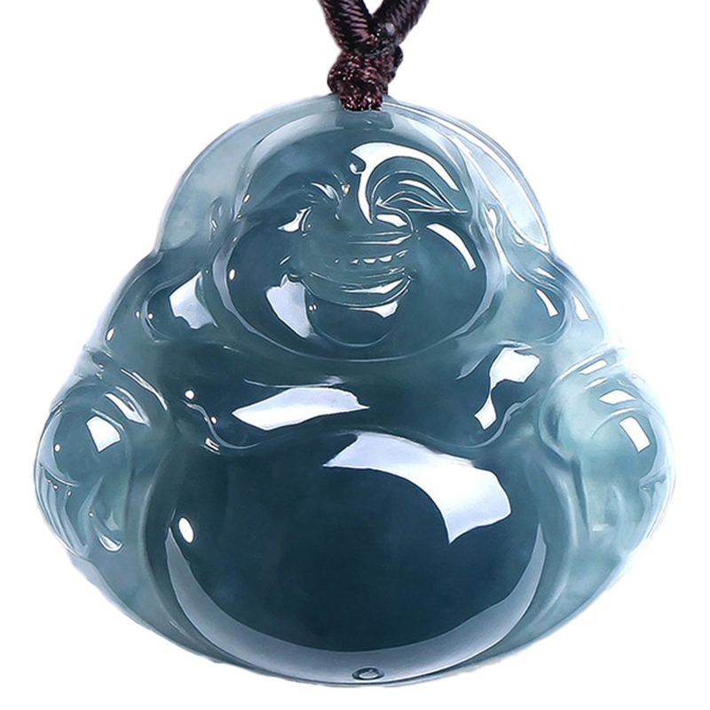 祥祯福 冰种笑佛送福翡翠吊坠