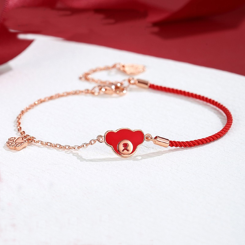 唯一 简洁红绳女士手链