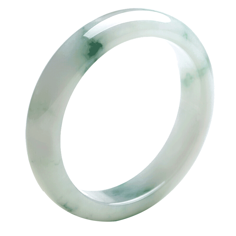 净心石 自然飘花翡翠手镯