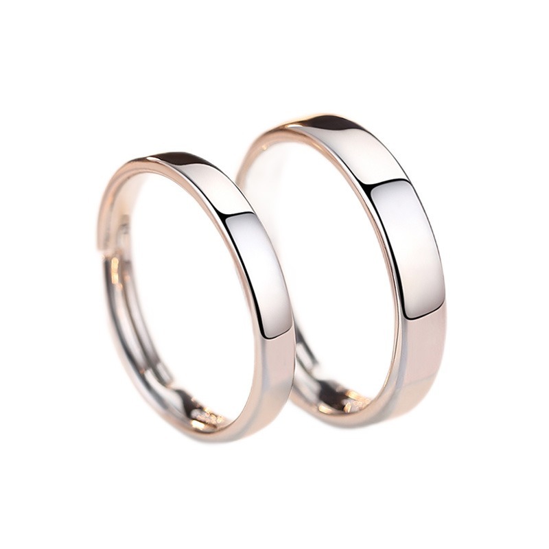 妙选可调节简约光面情侣戒指