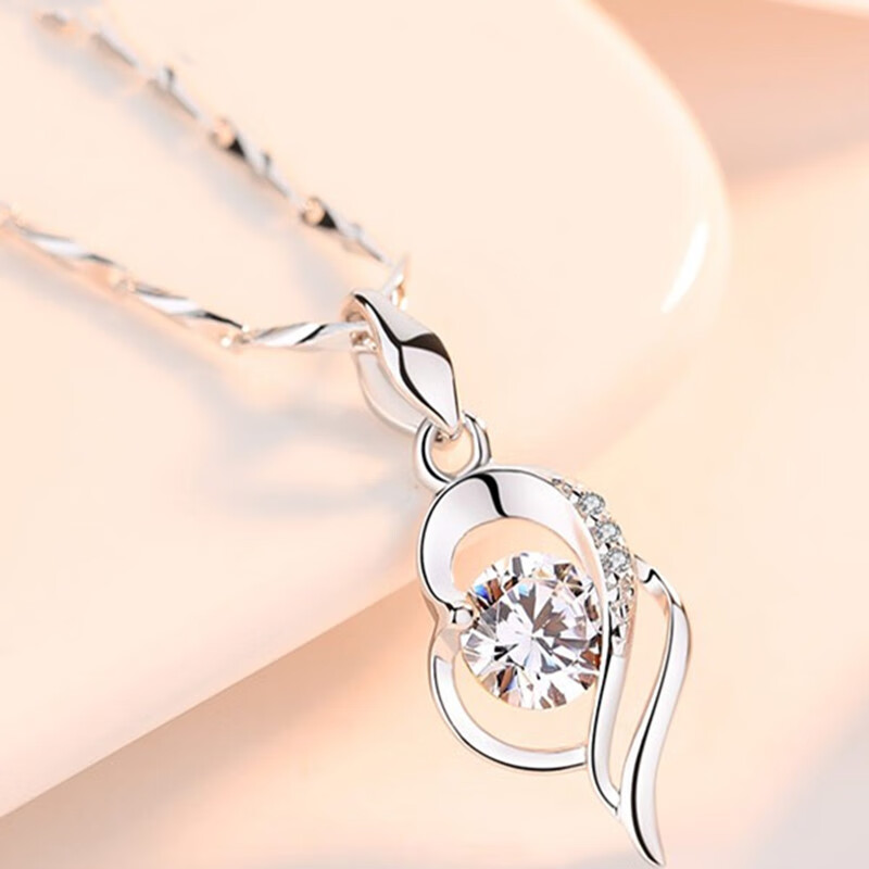 圣雅罗心中有你足银简约锁骨链