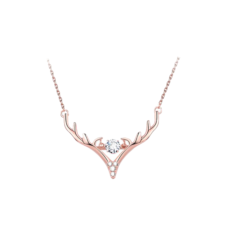 Mymiss鹿角造型银项链