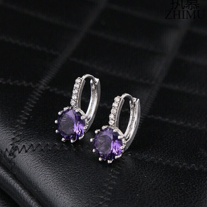 执慕珠宝 高贵紫时尚耳饰