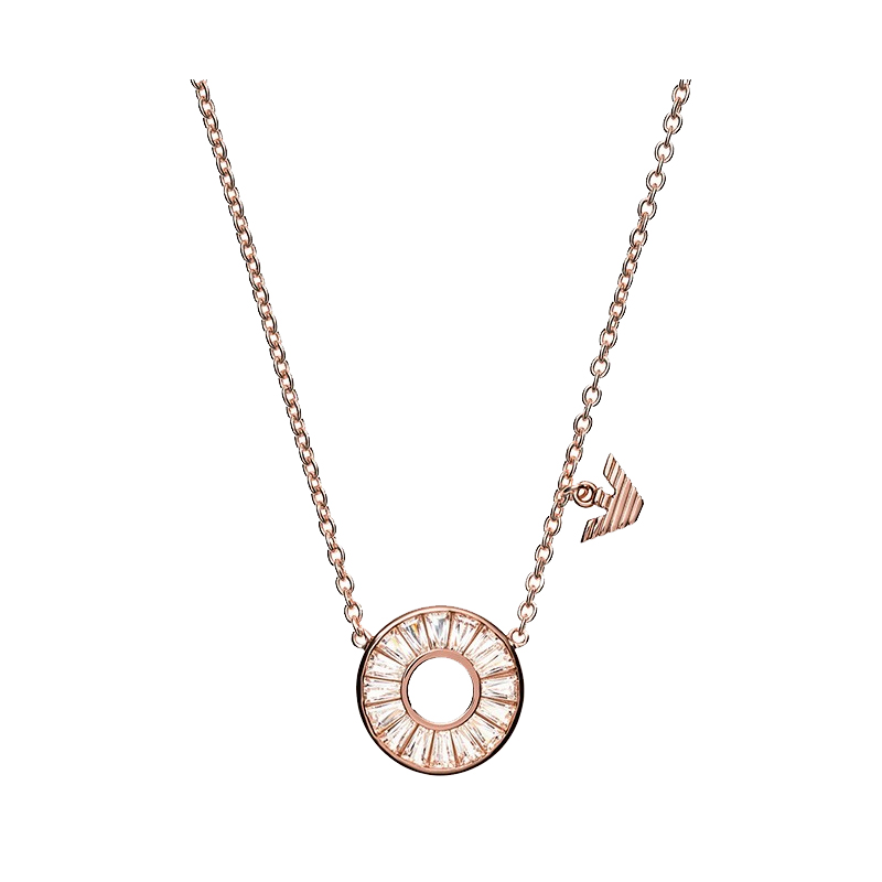 阿玛尼玫瑰金轻奢镶钻项链