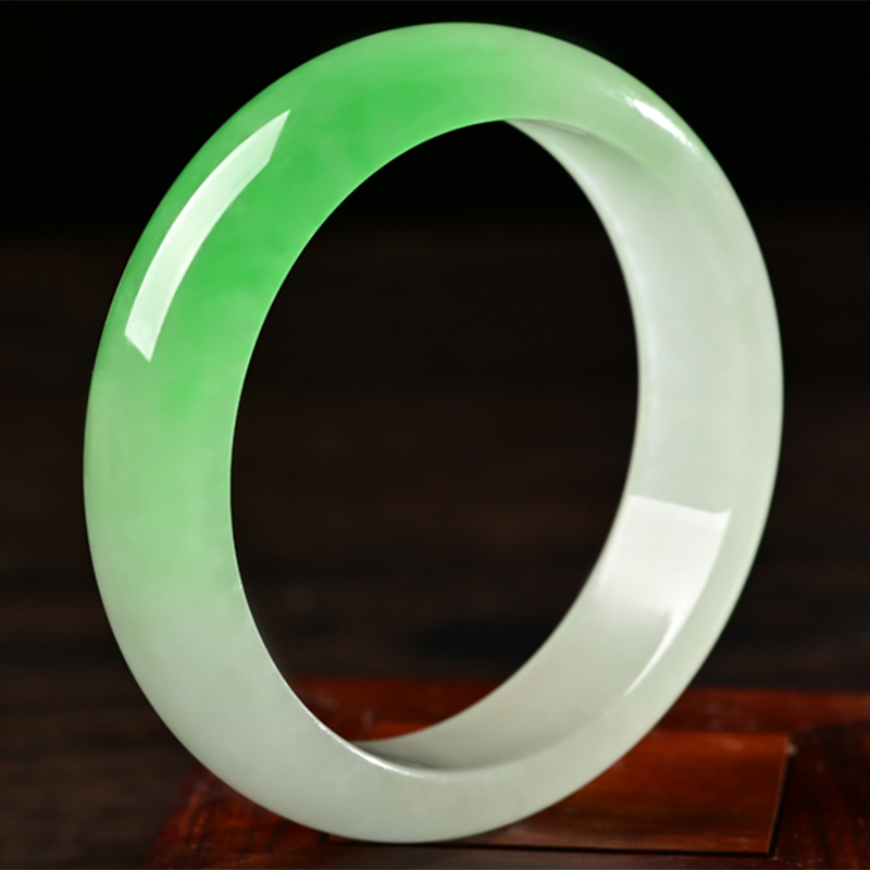 熙末 阳绿紫罗兰翡翠手镯