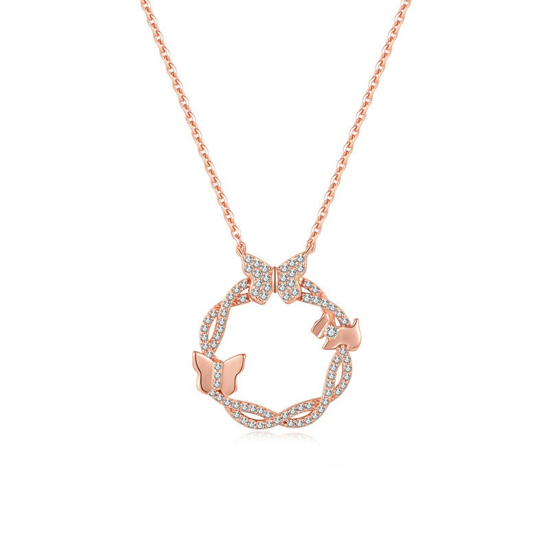 瑷嘉莎莫奈花园蝴蝶花环锁骨链