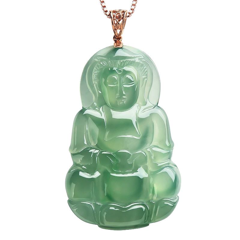 玉萌色 细腻冰润观音吊坠