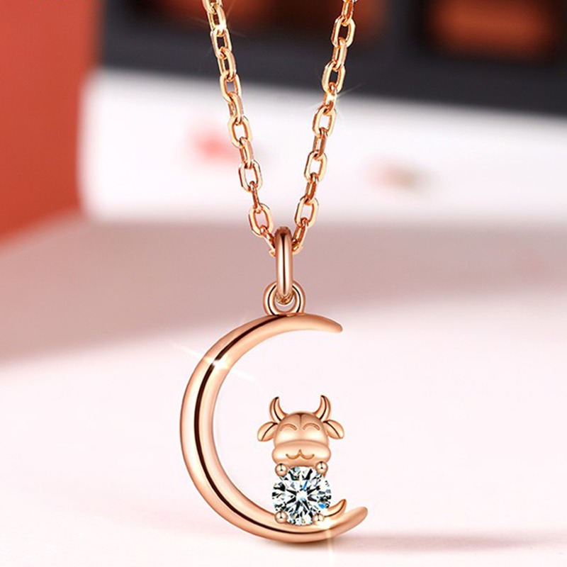 T400925银月亮锁骨链