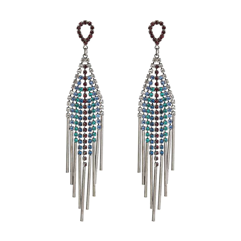 缔晶银针流苏耳饰