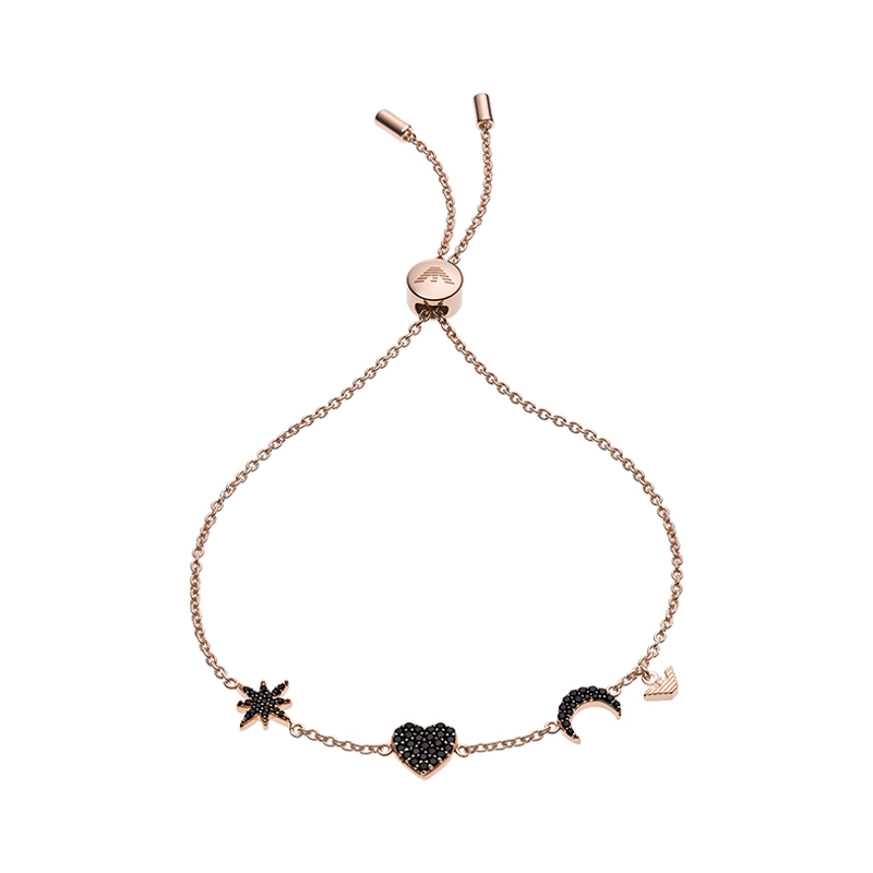 阿玛尼镶钻银质手链