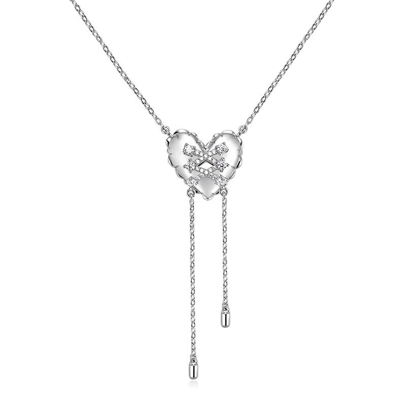何方珠宝爱心流苏锁骨链