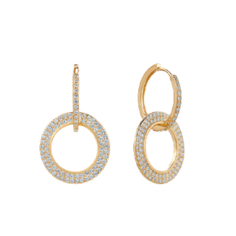 梵迪珠宝十字圆环耳钉